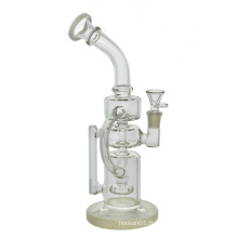 Pommeau de douche 2 Recyclers Bent Neck Glass Water Pipe for Smoking (ES-GB-450)